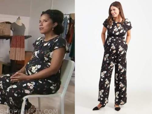 Adriana Diaz, cbs this morning, black floral maternity jumpsuit
