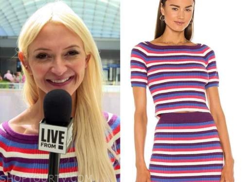 E! news, daily pop, Zanna Roberts rassi, striped boatneck knit top,