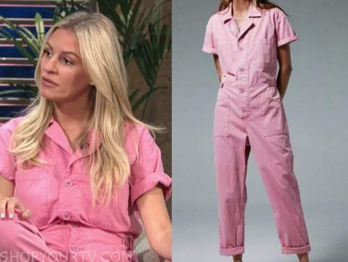 Morgan stewart, pink jumpsuit, E! news, daily pop