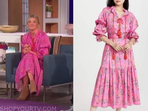The Talk: September 2021 Amanda Kloots's Pink and Red Floral Maxi Dress ...