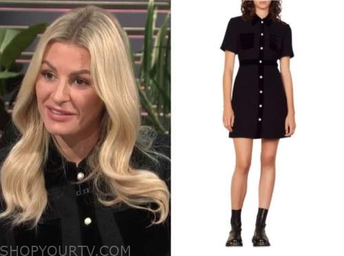 Morgan Stewart, E! news, daily pop, black shirt dress