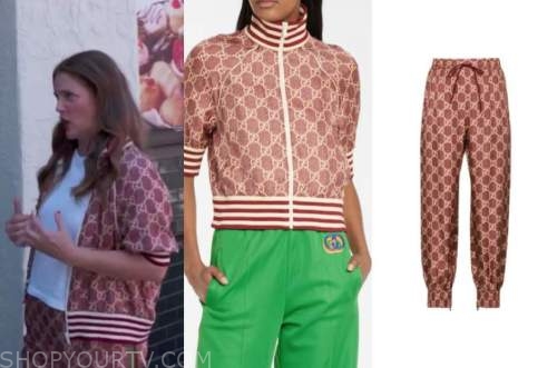 Drew Barrymore, Drew Barrymore show, gucci jacket and pants
