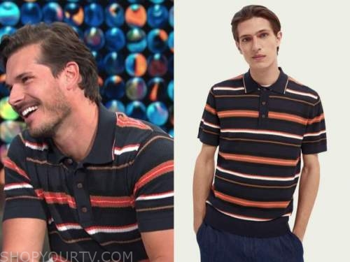 gleb savchenko, E! news, daily pop, striped polo shirt, dwts