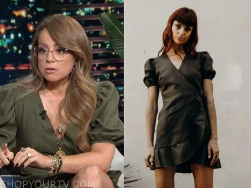 marcela valladolid, E! news, daily pop, green wrap dress