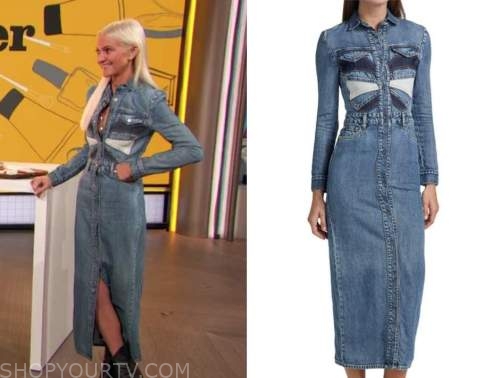 zanna roberts rassi, drew barrymore show, denim shirt dress