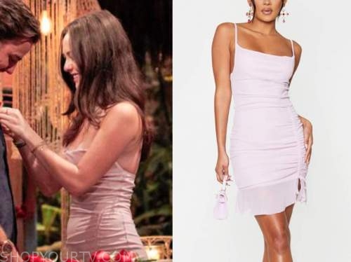 abigail heringer, bachelor in paradise, lilac ruched dress