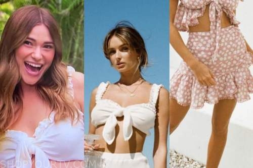 mykenna dorn, bachelor in paradise, white crop top, floral skirt