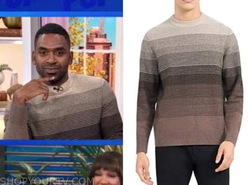 justin sylvester, brown striped sweater, the today show, E! news, daily pop