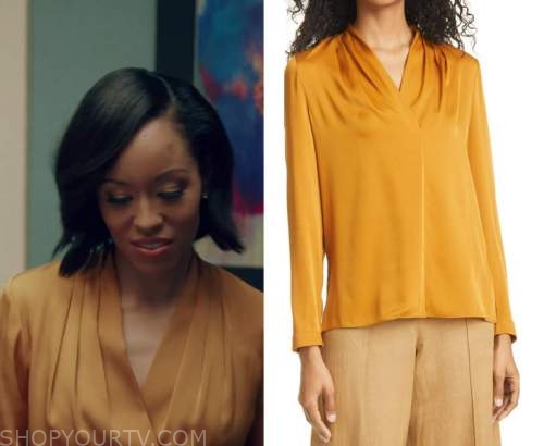 Queen Sugar: Season 6 Episode 3 Charley's Gold Blouse | Shop Your TV