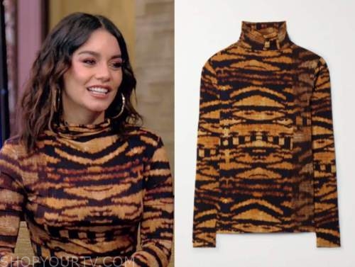 vanessa hudgens, live with kelly and ryan, tiger turtleneck