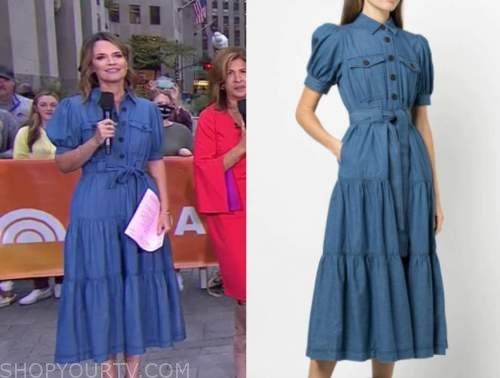 The Today Show: October 2021 Savannah Guthrie's Denim Midi Shirt Dress ...