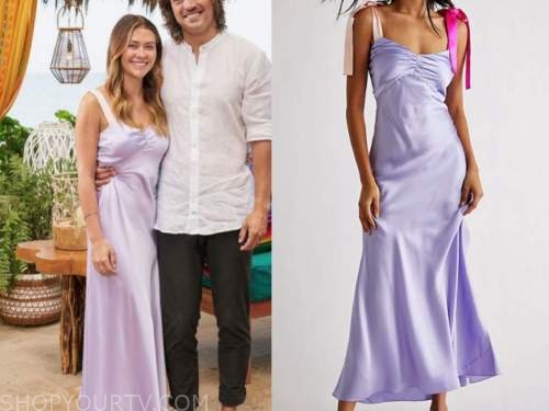 caelynn miller-keyes, bachelor in paradise, purple bow strap dress