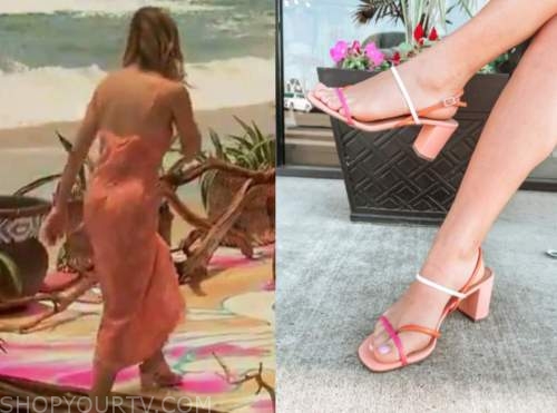 kendall long, bachelor in paradise, colorblock sandals