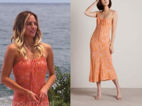 bachelor in paradise, kendall long, orange floral dress
