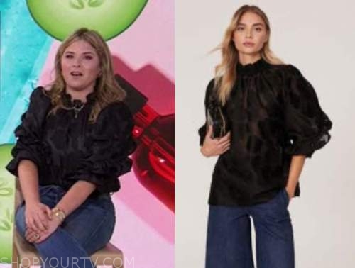 the today show, jenna bush hager, black mock neck blouse