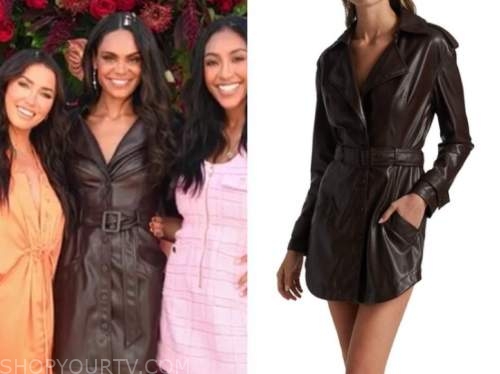 michelle young, the bachelorette, brown leather trench dress, E! news, daily pop