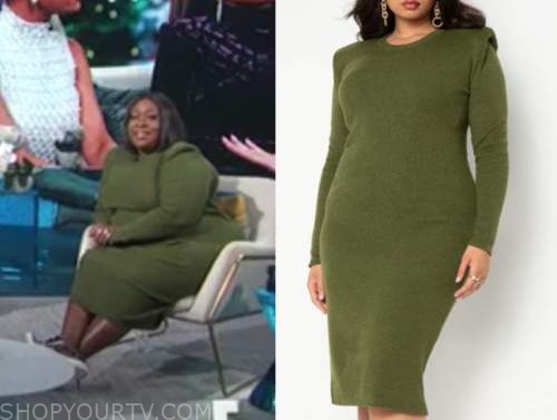 loni love, the real, green sweater dress