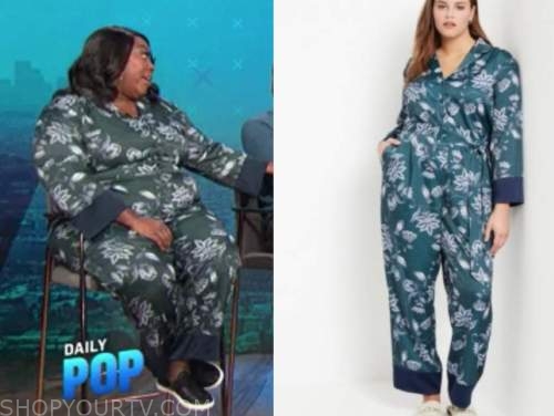 loni love, the real, green and blue floral jumpsuit