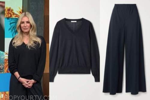 morgan stewart, E! news, daily pop, sweater and pants