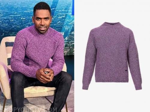 justin sylvester, purple sweater, E! news, daily pop