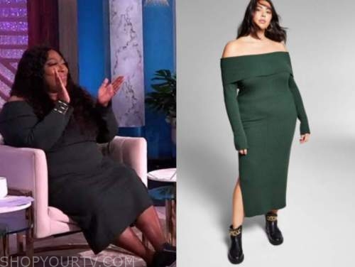 loni love, the real, green sweater dress
