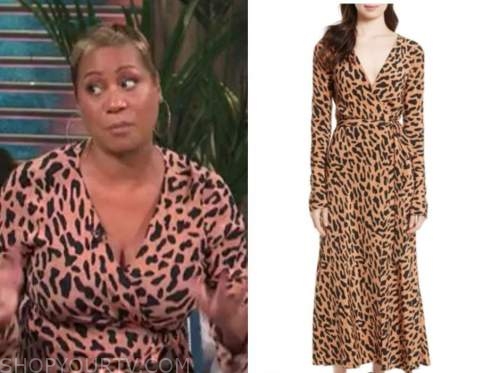 E! news, daily pop, leopard wrap midi dress, monique kelley