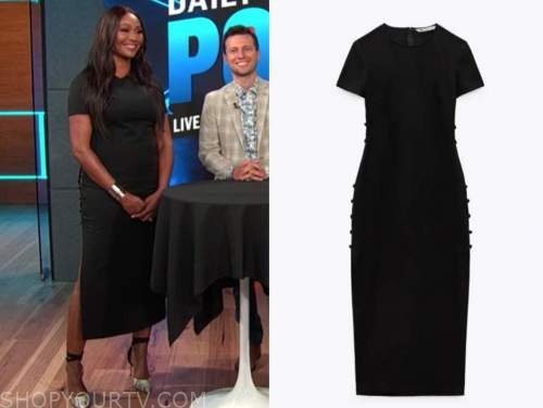 gizelle bryant, black cutout dress, E! news, daily pop