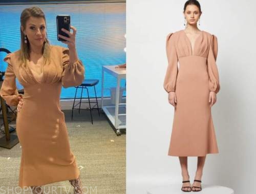 jodie sweetin, E! news, daily pop, camel beige dress
