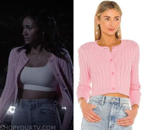 All American: Season 4 Episode 1 Layla's Pink Cable Knit Cardigan ...