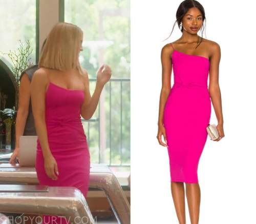 Selling Sunset: Season 4 Episode 3 Chrishell's One Shoulder Midi Dress ...