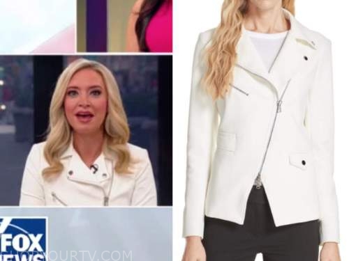 kayleigh mcenany, outnumbered, white moto jacket