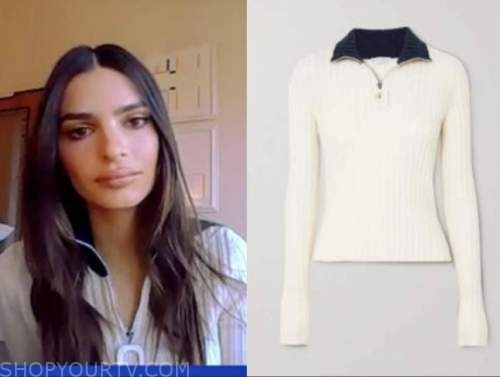 Emily Ratajkowski, E! news, daily pop, color block sweater