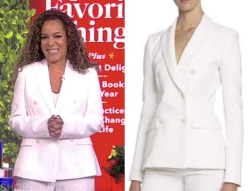 sunny hostin, the view, white double breasted blazer