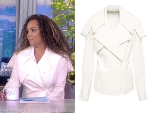 sunny hostin, the view, white silk blouse
