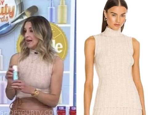 Andrea lavinthal, the today show, ivory turtleneck sleeveless top