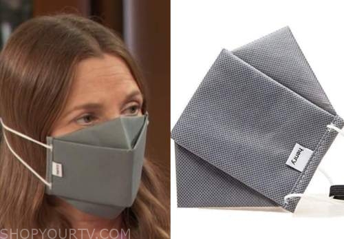 drew barrymore show, drew barrymore, grey face mask
