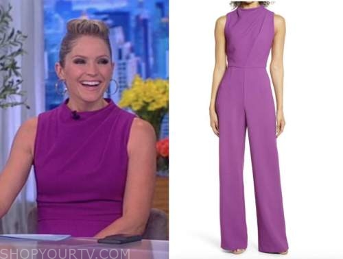 Sara haines, the view, purple jumpsuit