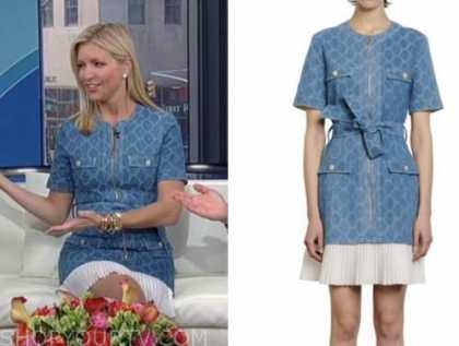 Fox and Friends: November 2021 Ainsley Earhardt's Denim Jacquard Dress ...