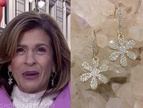 hoda kotb, flower drop earrings, the today show