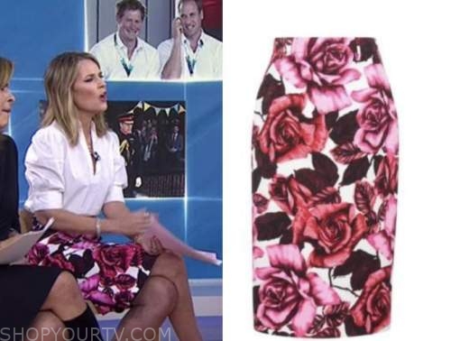 The Today Show: November 2021 Savannah Guthrie's Pink Floral Skirt ...