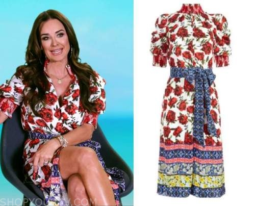WornOnTV: Kyle's black floral wrap dress on The Real Housewives Ultimate  Girls Trip, Kyle Richards
