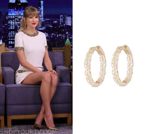 The Tonight Show: November 2021 Taylor's Gold Embellished Hoop Earrings ...