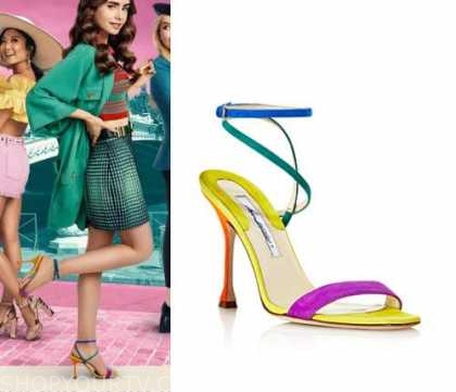 Emily in Paris: Season 2 Episode 1 Emily's Rainbow Heels | Shop Your TV