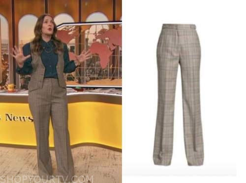 drew barrymore, drew barrymore show, plaid pants