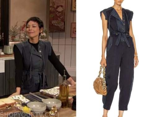 drew barrymore show, pilar valdes, denim jumpsuit