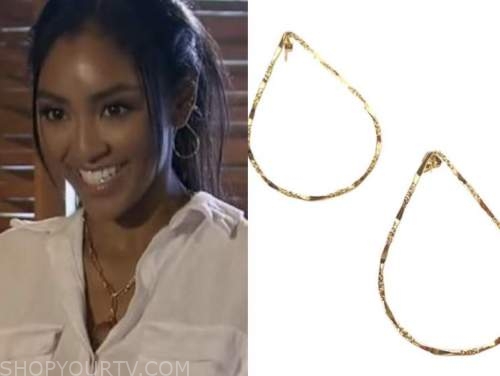 tayshia adams, teardrop hoop earrings, the bachelorette