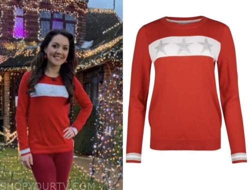laura tobin, red star jumper, good morning britain