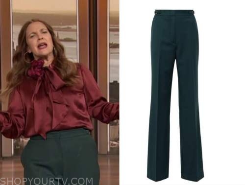 drew barrymore, drew barrymore show, green pants