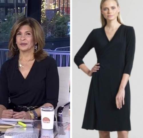 hoda kotb, the today show, black wrap dress