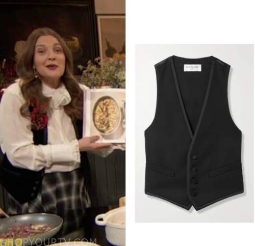 drew barrymore, drew barrymore show, black vest